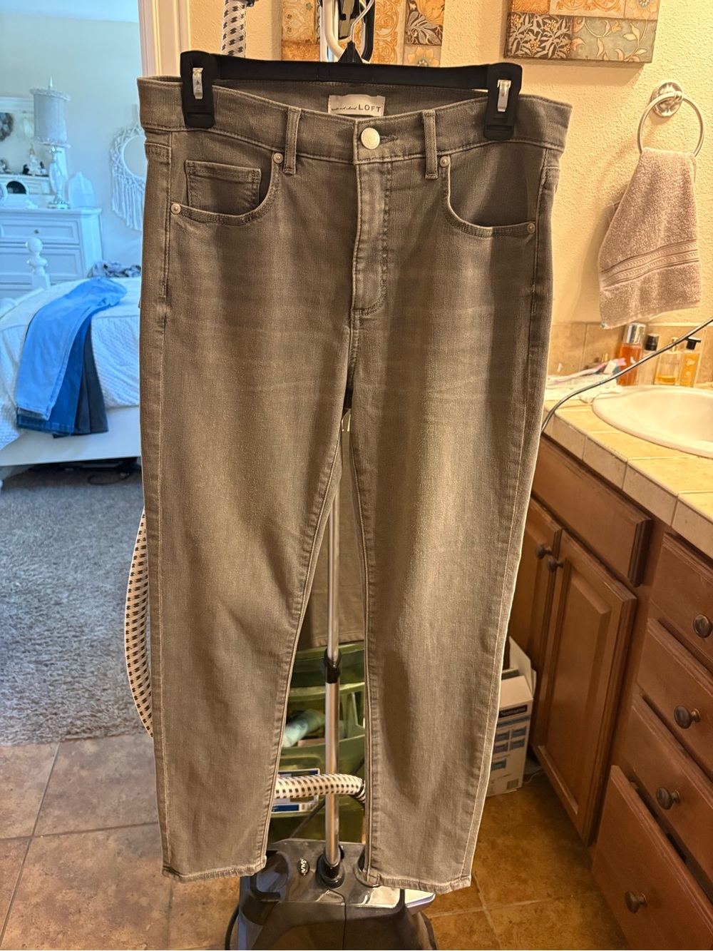 LOFT Straight Leg Jeans in Faded Gray